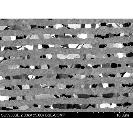 Cross section of layered ceramic capacitor