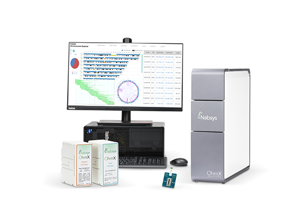 OhmX (The monitor shows an analysis image by Human Chromosome Explorer)