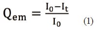 Qem = (I0-It) / I0 (1)